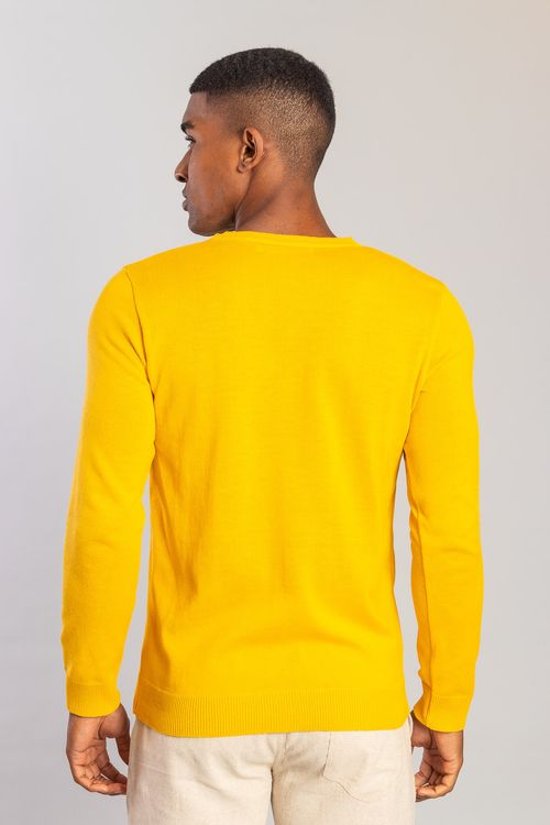 Suéter Tricot Basic Color - Amarelo