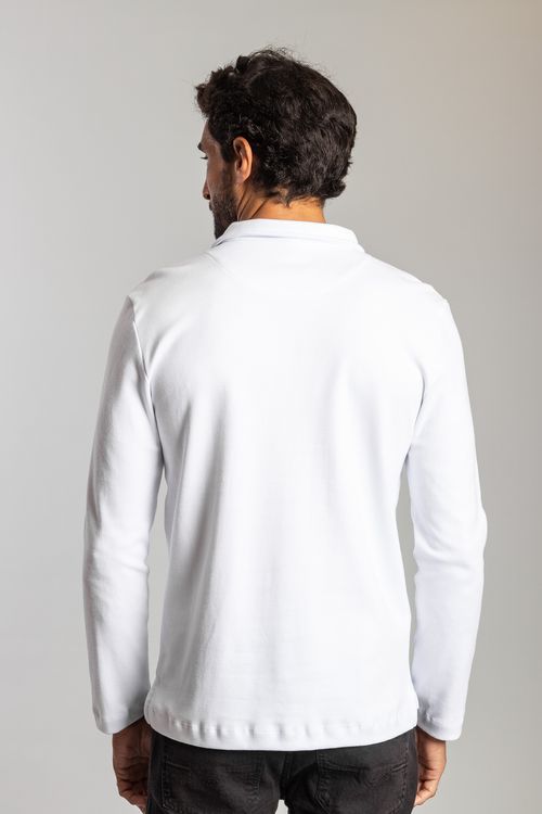 Camisa Polo Algodão Egípcio - Branco