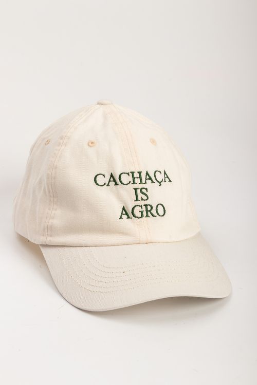 Boné De Sarja Estampa Cachaca Is Agro - Off White