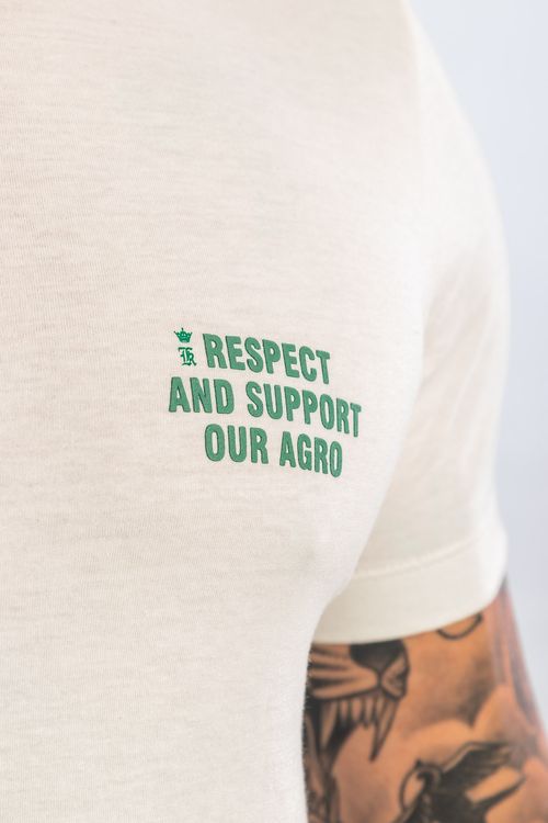 Camiseta Malha Estampa Support Agro - Off White