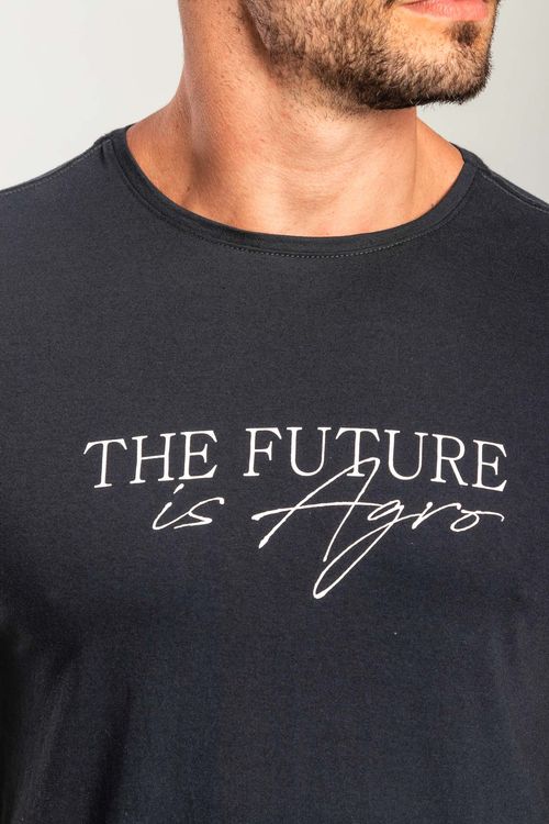 Camiseta Malha Estampa Future Is Agro - Marinho