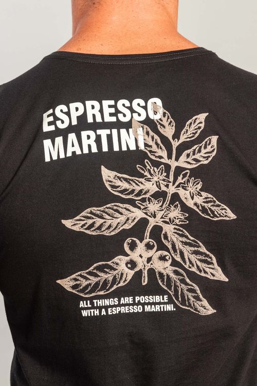 Camiseta Malha Estampa Espresso Martini - Preto