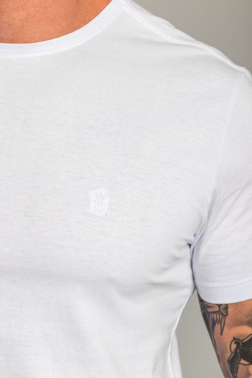 Camiseta Básica De Algodão Gola Careca S25 - Branco