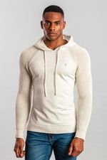 Sueter Tricot Malha Capuz - Off White - Sergio K.