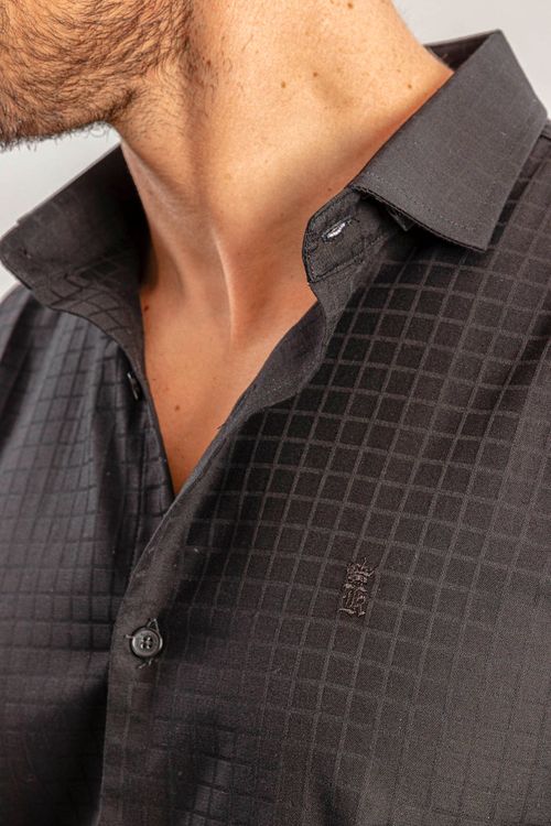 Camisa Maquinetada Quadros Surton Premium S25 - Preto