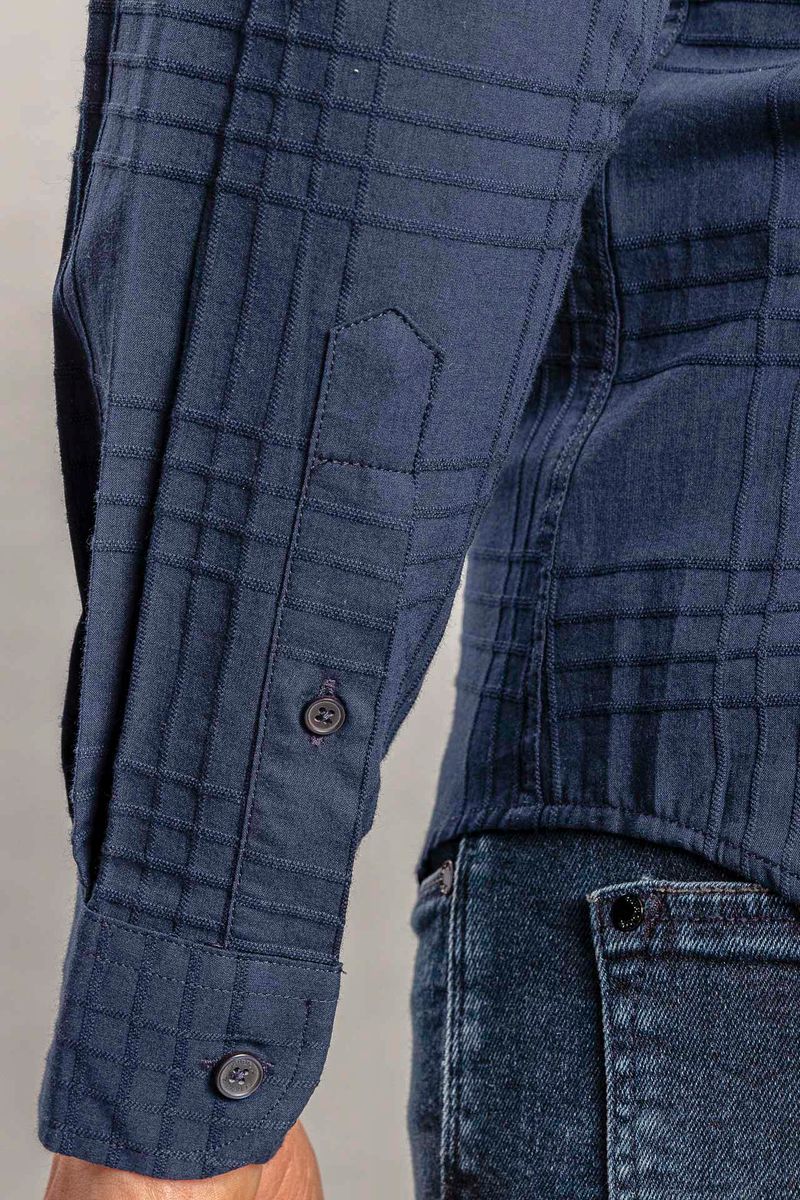 01.08.0023.040-CAMISA-ML-JACQUARD-MAXI-XADREZ-UNICOLOR-MARINHO-840