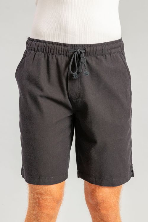 Bermuda Elástico Linho S25 - Preto