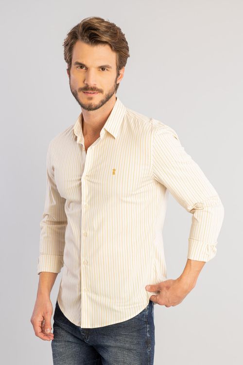 Camisa Listras Fancy W25 - Amarelo