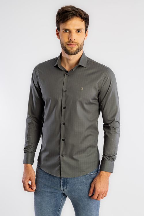 Camisa Maquineta Quadros Surton W25 - Verde Musgo