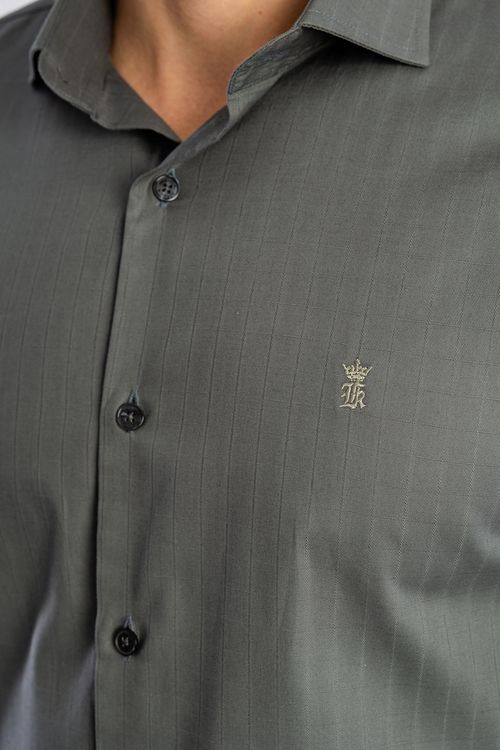 Camisa Maquineta Quadros Surton W25 - Verde Musgo