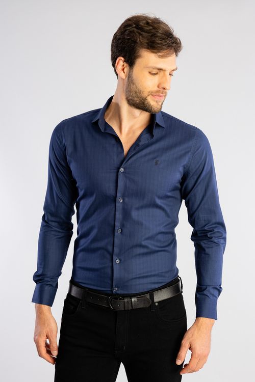 Camisa Maquineta Quadros Surton W25 - Marinho