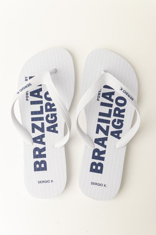 Chinelo Estampado Powered Br Agro W25 - Branco