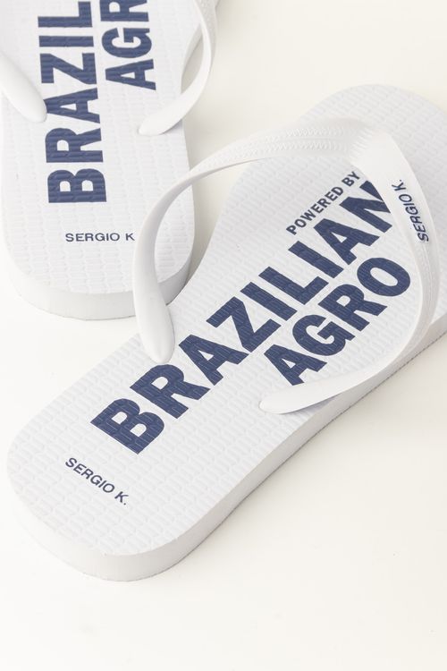 Chinelo Estampado Powered Br Agro W25 - Branco