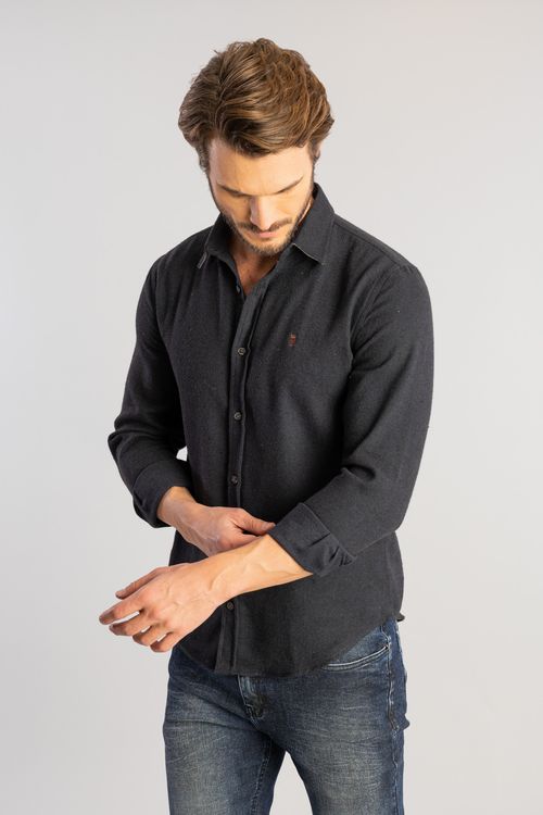 Camisa Flanela Twill Lisa Gray W25 - Marinho