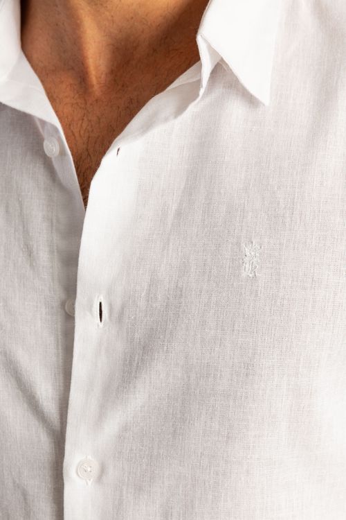 Camisa Manga Curta Linho W25 - Branco