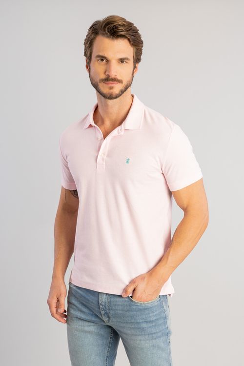 Camisa Polo Básica Piquet W25 - Rosa Claro
