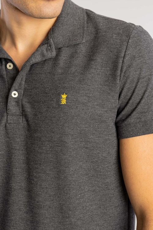 Camisa Polo Básica Piquet W25 - Mescla Escuro