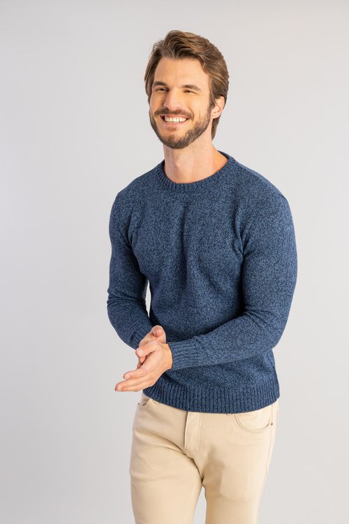 Suéter Tricot Binado W25 - Azul