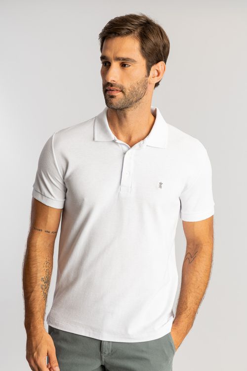Camisa Polo Básica Piquet W25 - Branco
