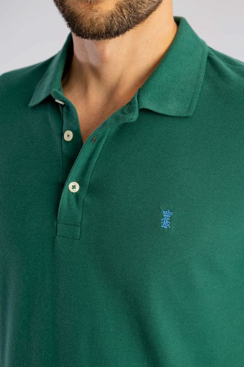 Camisa Polo Básica Piquet W25 - Verde Escuro