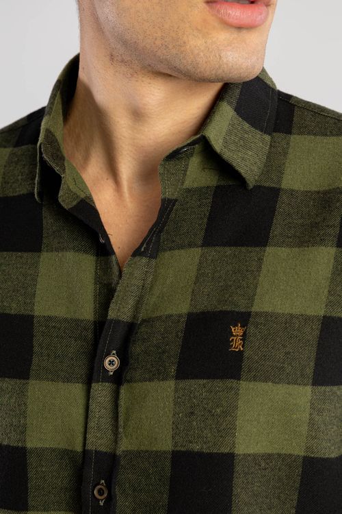 Camisa Flanela Maxi Vichy Verde W25 - Verde Musgo