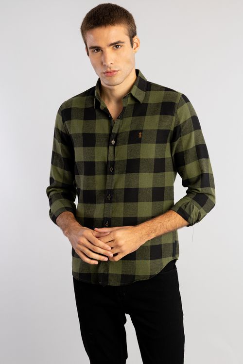 Camisa Flanela Maxi Vichy W25 - Verde Musgo