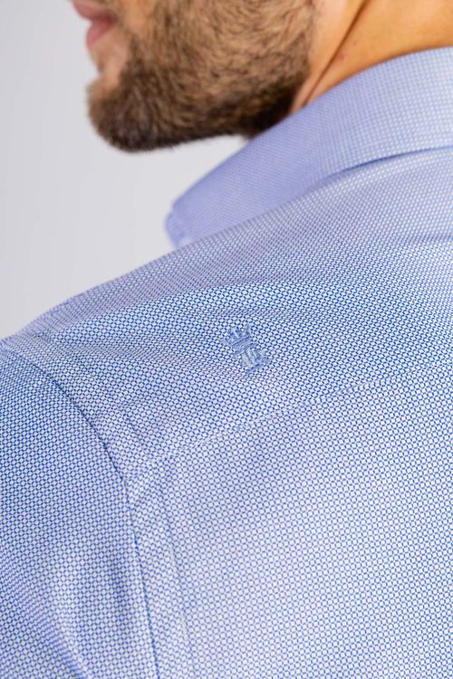Camisa Maquineta Bricks Algodão Egípcio W25 - Azul
