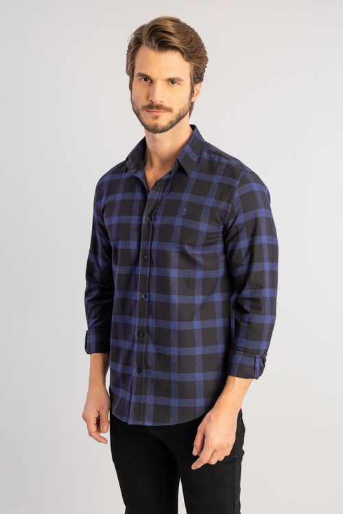 Camisa Flanela Maxi Vichy W25 - Preto