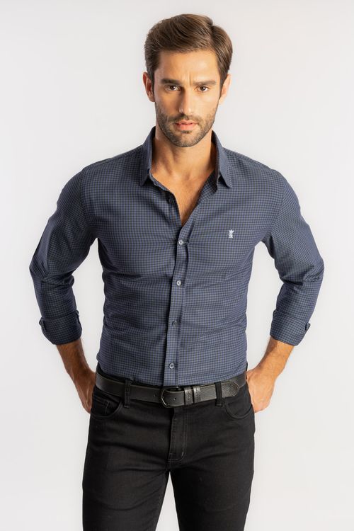 Camisa Flanela Vichy Dark W25 - Marinho