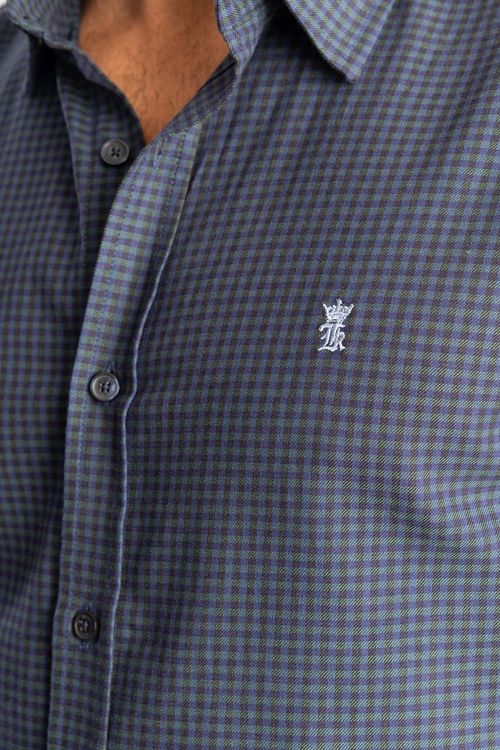 Camisa Flanela Vichy Dark W25 - Marinho