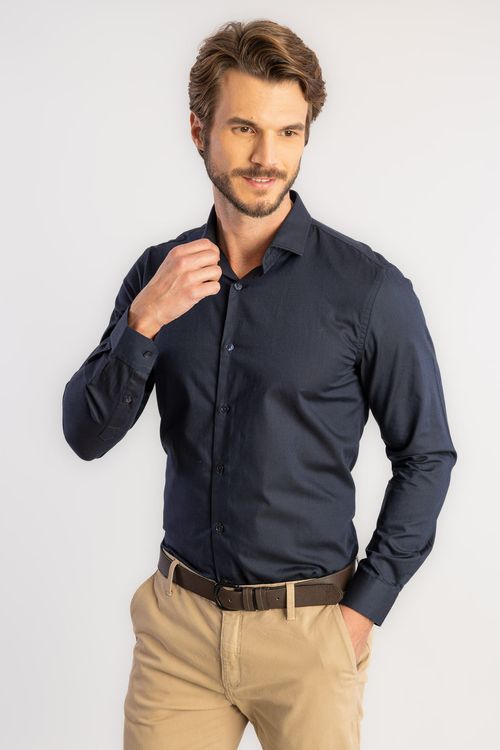 Camisa Maquineta Midnight Algodão Egípcio W25 - Marinho