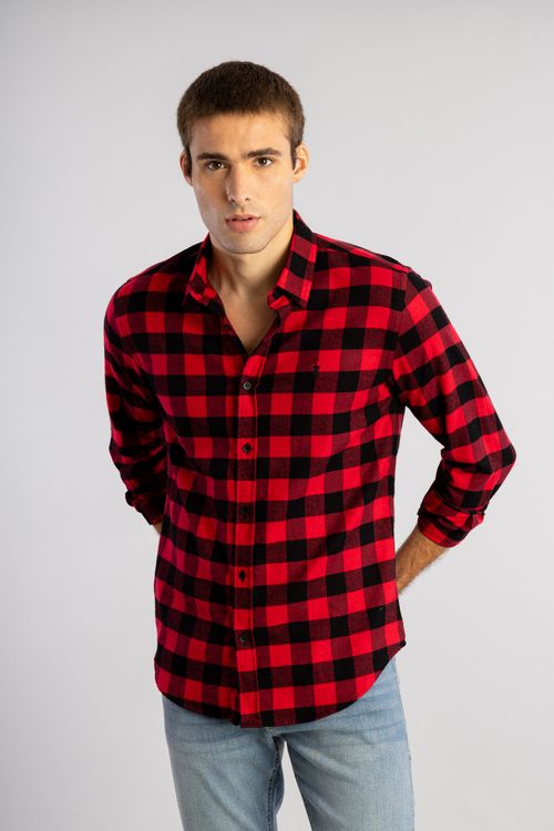 Camisa Flanela Maxi Vichy W25 - Vermelho