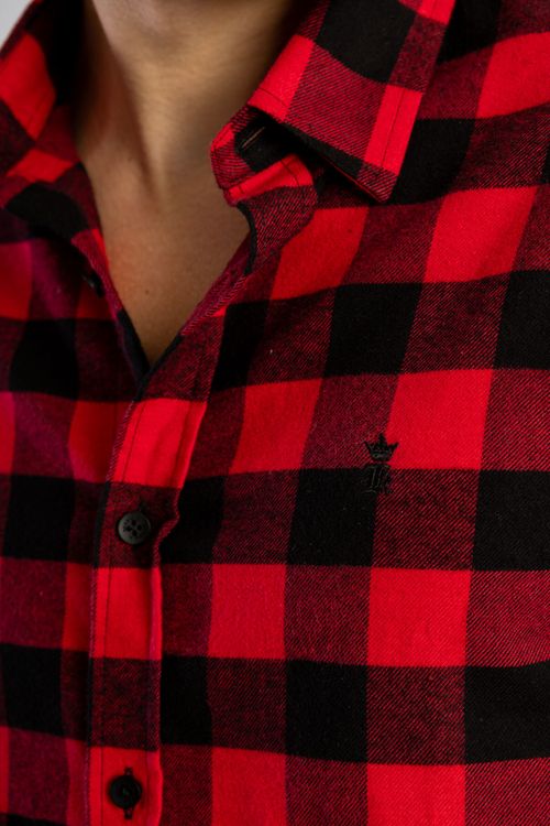 Camisa Flanela Maxi Vichy W25 - Vermelho