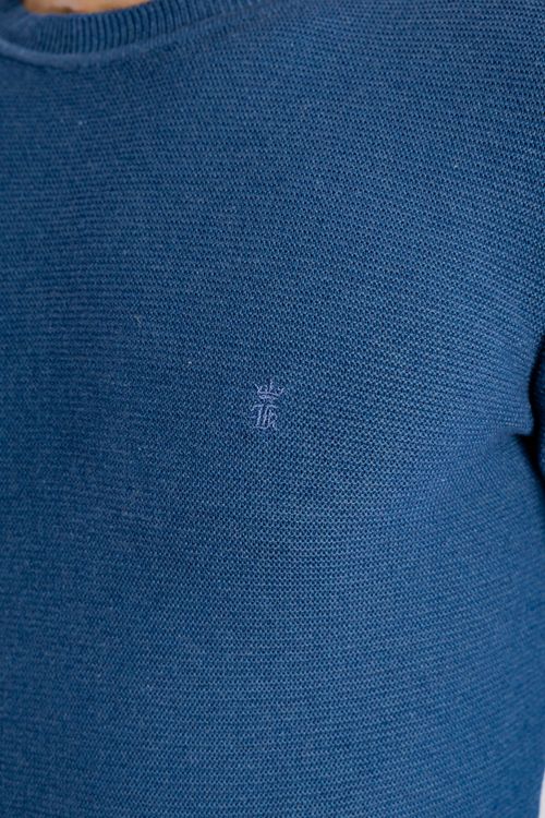 Tricot Suéter Básico Gola Careca W25 - Azul Indigo