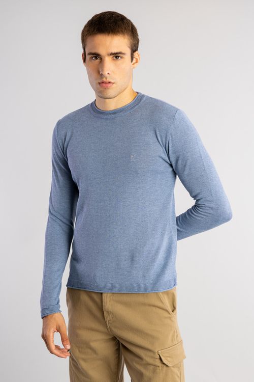 Suéter Tricot Recorte W25 - Azul Claro