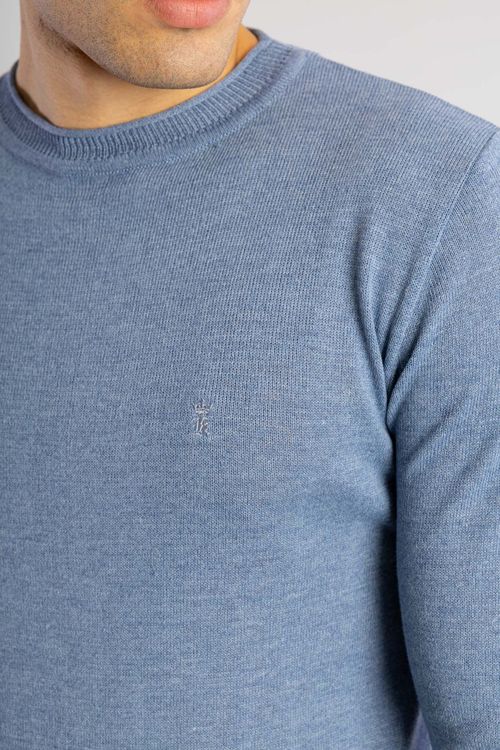 Suéter Tricot Recorte W25 - Azul Claro