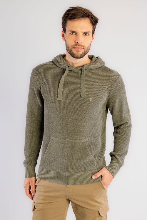 Suéter Tricot Canguru W25 - Verde Militar