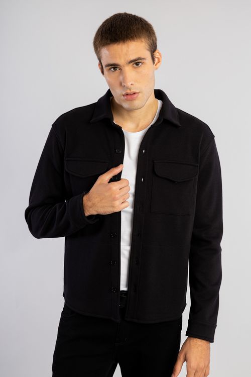 Casaco Moletom 2 Bolsos W25 - Preto