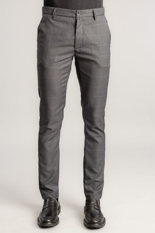 Calça Alfaiataria Quadros S26 - Chumbo