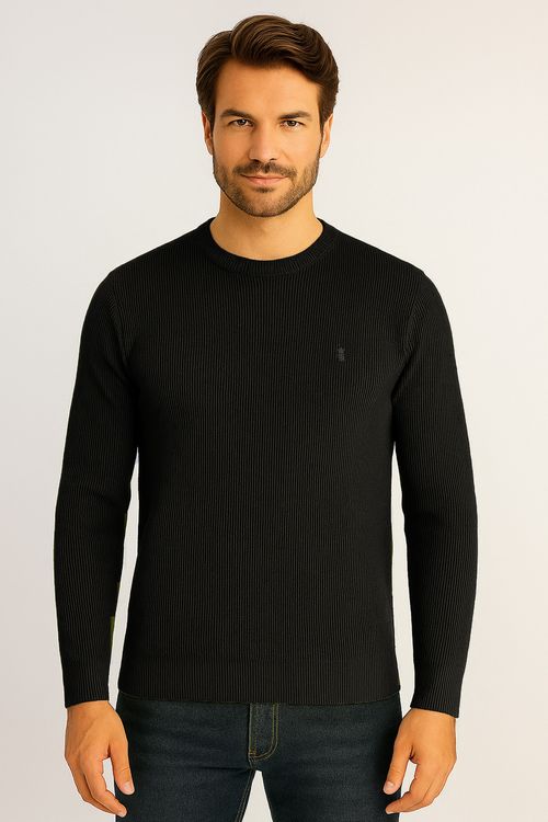 Suéter Tricot Texture W25 - Preto
