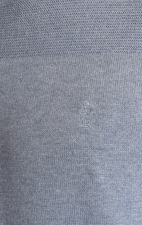 Sueter Tricot Recorte Gola Careca W25 - Azul