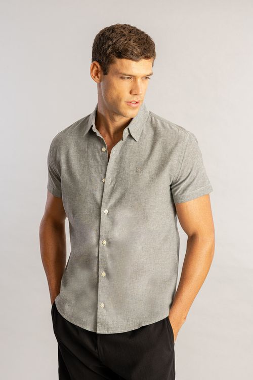 Camisa Linho S26 - Verde Militar