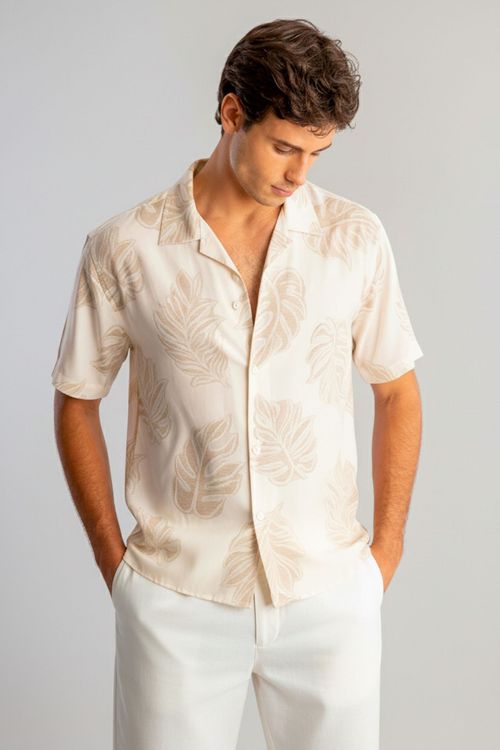 Camisa Reveillon Jacquard Linho S26 - Off White