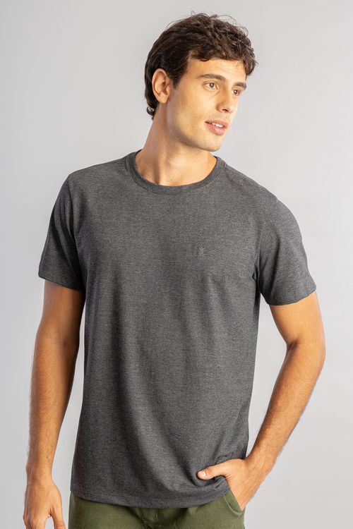 Camiseta Gola Careca - Mescla Escuro