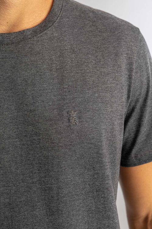 Camiseta Gola Careca - Mescla Escuro