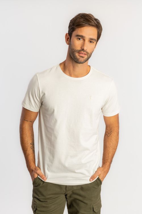 Camiseta Gola Careca - Off White