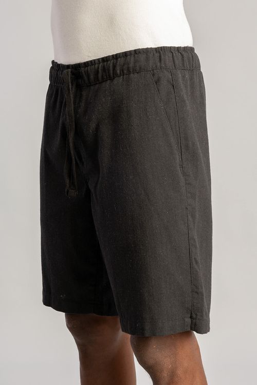 Bermuda Elástico Linho S26 - Preto