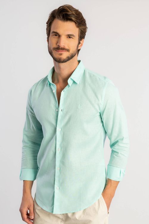 Camisa Linho W25 - Turquesa