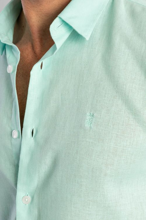 Camisa Linho W25 - Turquesa