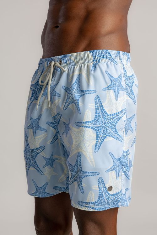 Shorts Praia Estrela Do Mar Bicolor S26 - Azul Claro